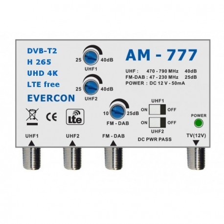 DVB-T2 anténní zesilovač AM-777 LTE