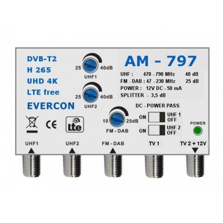 DVB-T2 HEVC ant zesilovač AM-797