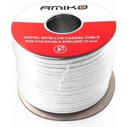 AMIKO koaxiální kabel RG6 CCS DS - balení 100m Cívka