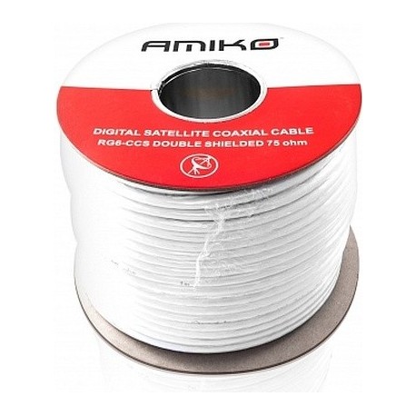 AMIKO koaxiální kabel RG6 CCS DS - balení 100m Cívka